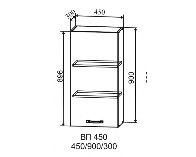 Тренто ВП 450 шкаф верхний высокий правый (Штукатурка серая/корпус Серый) в Новосибирске