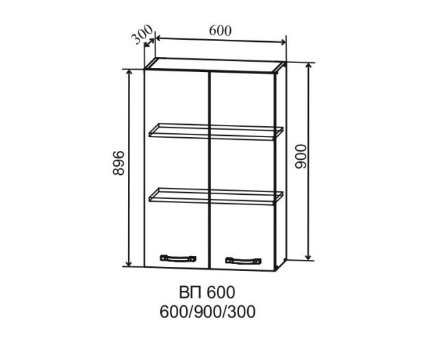 Тренто ВП 600 шкаф верхний высокий (Штукатурка белая/корпус Серый) в Новосибирске
