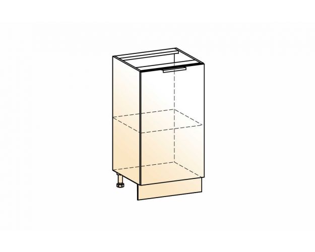 Стоун Шкаф рабочий L400 (1 дв. гл.) (белый/грей софттач)