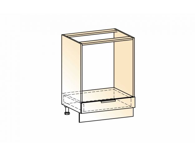 Стоун Шкаф рабочий под духовку L600 (1 ящ.) (белый/грей софттач)