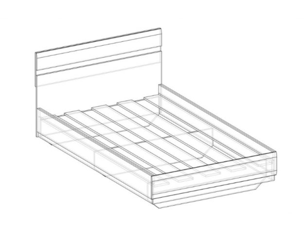 Ультра Кровать 1200 с настилом (Белый/Белый глянец)