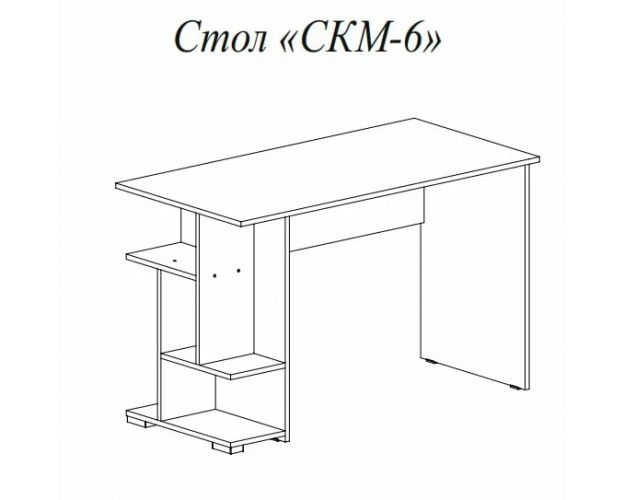 Компьютерный стол СКМ-6 белый/дуб сонома