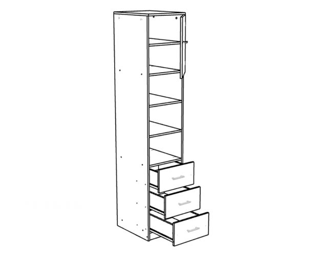 Шкаф-пенал №1 (полуоткрытый) Винтерберг/Венге
